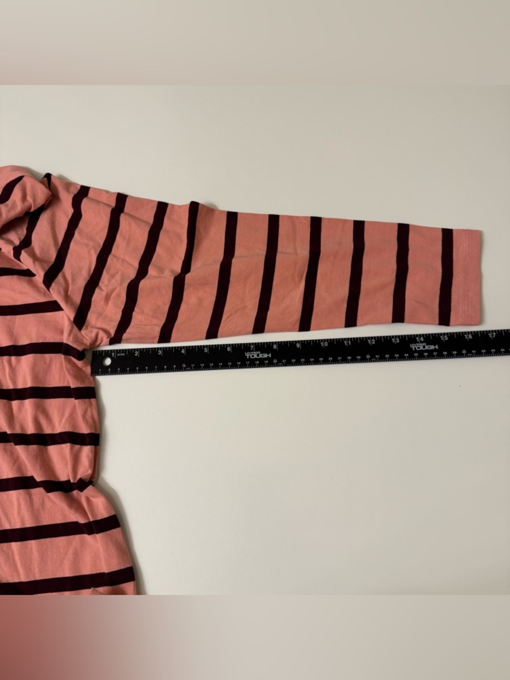 Talbots Pink and Black Striped Button-Shoulder Long Sleeve Top - Picture 6 of 7